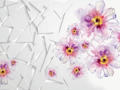 Фотообои 3д арт цветы